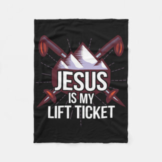 Jesus ist mein Lift Ticket Ski Kirche Skifahren Ch Fleecedecke