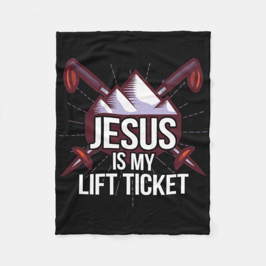Jesus ist mein Lift Ticket Ski Kirche Skifahren Ch Fleecedecke (Vorderseite)
