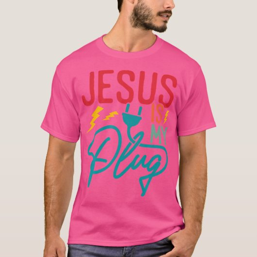Jesus ist mein Plug - Christlicher Funny Glaube Re T-Shirt (Vorderseite)