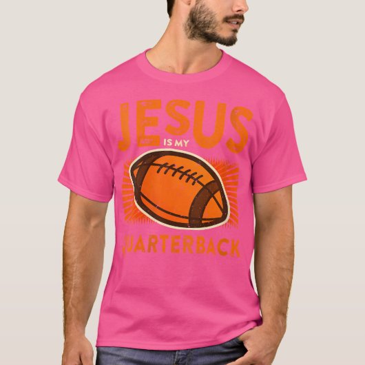 Jesus ist mein Quarterback Christlich Football T-Shirt (Vorderseite)