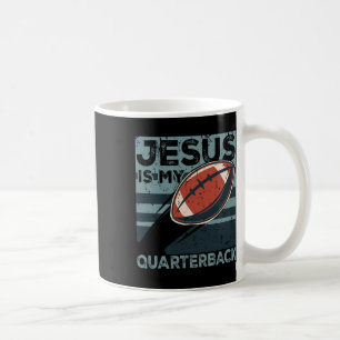 Jesus ist mein Quarterback Christlicher Fußballbal Kaffeetasse