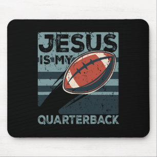 Jesus ist mein Quarterback Christlicher Fußballbal Mousepad