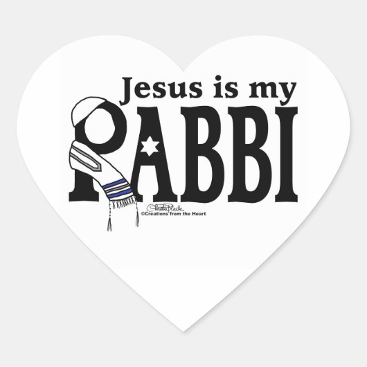 Jesus ist mein RABBI Herz-Aufkleber (Vorderseite)