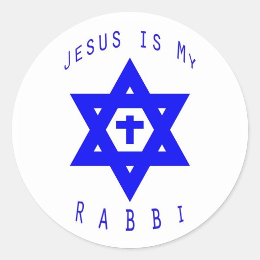 Jesus ist mein Rabbinsticker Runder Aufkleber (Vorderseite)