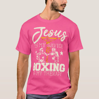 Jesus ist mein Retter-Boxen ist meine Therapie-Gym T-Shirt