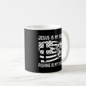 Jesus ist mein Retter Fischen ist meine Therapie A Kaffeetasse (VorderseiteRechts)