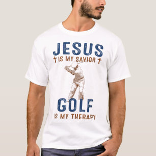 Jesus ist mein Retter Golf ist Meine Therapie Funn T-Shirt