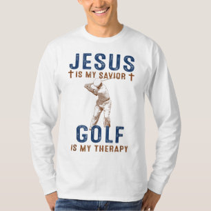Jesus ist mein Retter Golf ist Meine Therapie Funn T-Shirt