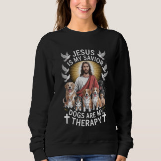 Jesus ist mein Retter Hunde sind meine Therapie Lu Sweatshirt