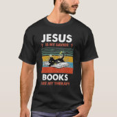 Jesus ist mein Retter Katzen sind meine Therapie T-Shirt (Vorderseite)