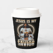 Jesus ist mein Retter Papierhüllen Pappbecher (Vorderseite)