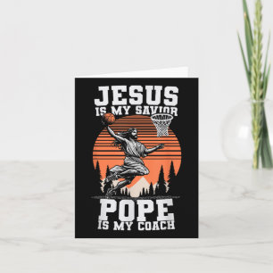 Jesus ist mein Retter Papst ist mein Coach Vintage Karte