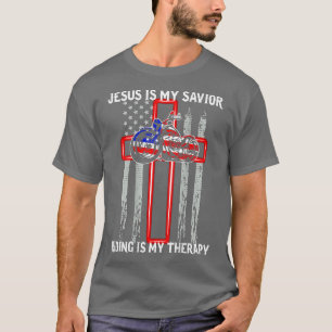 Jesus ist mein Retter Reiten ist meine Therapie Am T-Shirt