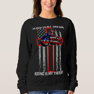 Jesus ist mein Retter Reiten ist meine Therapie Mo Sweatshirt