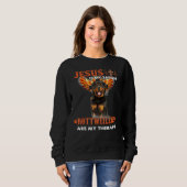 Jesus ist mein Retter Rottweiler sind meine Therap Sweatshirt (Vorne ganz)