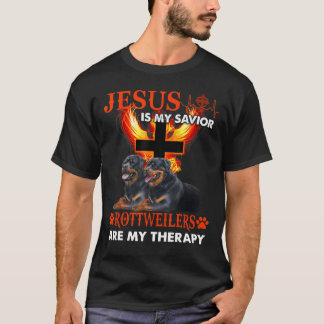 Jesus ist mein Retter Rottweilers sind meine Thera T-Shirt