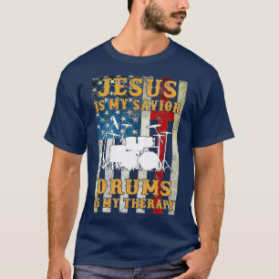 Jesus ist mein Retter Trommeln sind mein T-Shirt