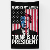 Jesus ist mein Retter Trump ist mein Präsident 202 Banner (Vertikal)