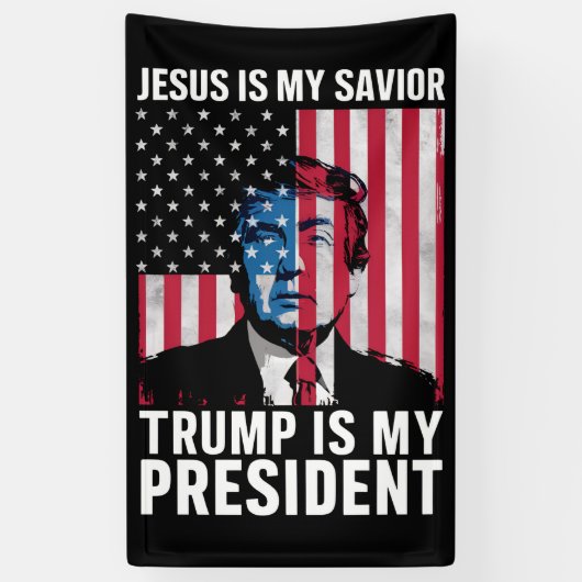 Jesus ist mein Retter Trump ist mein Präsident 202 Banner (Vertikal)