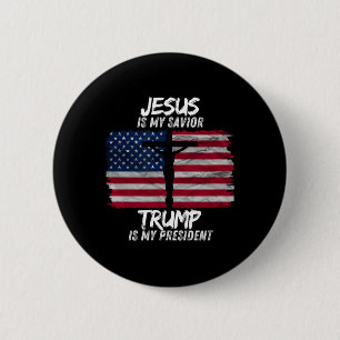 Jesus ist mein Retter Trump ist mein Präsident 202 Button
