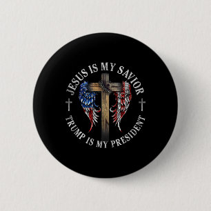 Jesus ist mein Retter Trump ist mein Präsident 202 Button
