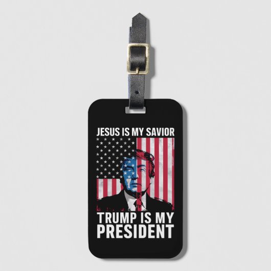 Jesus ist mein Retter Trump ist mein Präsident 202 Gepäckanhänger (Vorderseite Vertikal)