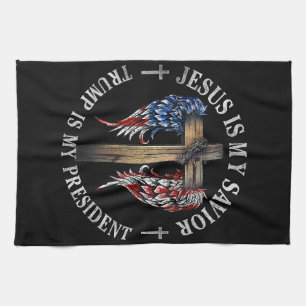 Jesus ist mein Retter Trump ist mein Präsident 202 Geschirrtuch