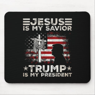Jesus ist mein Retter Trump ist mein Präsident 202 Mousepad