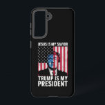Jesus ist mein Retter Trump ist mein Präsident 202 Samsung Galaxy Hülle<br><div class="desc">Jesus ist mein Retter Trump ist mein Präsident Trump 2024</div>