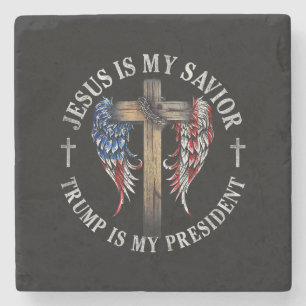 Jesus ist mein Retter Trump ist mein Präsident 202 Steinuntersetzer