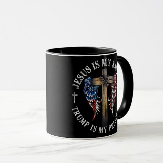Jesus ist mein Retter Trump ist mein Präsident 202 Tasse (VorderseiteRechts)