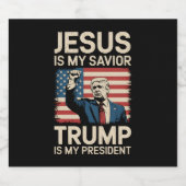 Jesus ist mein Retter Trump ist mein Präsident 47 Bierflaschenetikett (Einzelnes Label)