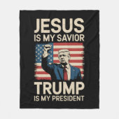 Jesus ist mein Retter Trump ist mein Präsident 47 Fleecedecke (Vorderseite)