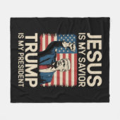 Jesus ist mein Retter Trump ist mein Präsident 47 Fleecedecke (Vorderseite (Horizontal))