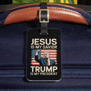 Jesus ist mein Retter Trump ist mein Präsident 47 Gepäckanhänger