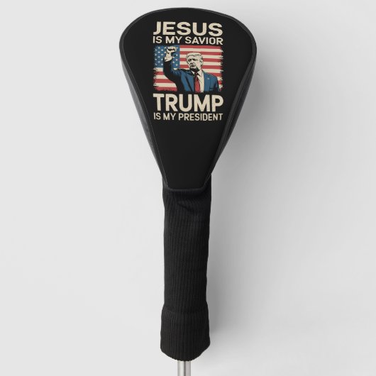 Jesus ist mein Retter Trump ist mein Präsident 47 Golf Headcover (Vorderseite)