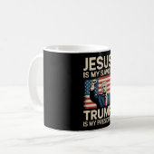 Jesus ist mein Retter Trump ist mein Präsident 47  Kaffeetasse (Vorderseite Links)