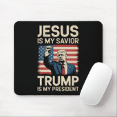 Jesus ist mein Retter Trump ist mein Präsident 47  Mousepad (Mit Mouse)