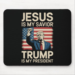 Jesus ist mein Retter Trump ist mein Präsident 47  Mousepad