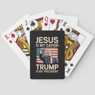 Jesus ist mein Retter Trump ist mein Präsident 47  Spielkarten
