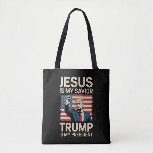 Jesus ist mein Retter Trump ist mein Präsident 47 Tasche