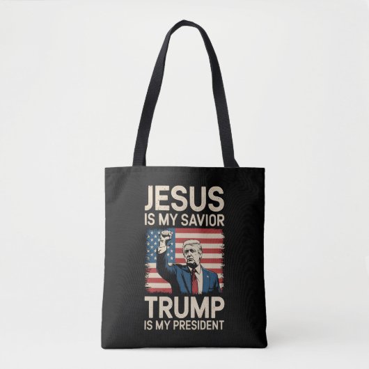 Jesus ist mein Retter Trump ist mein Präsident 47 Tasche (Vorderseite)