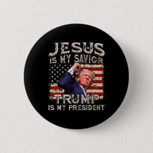 Jesus ist mein Retter Trump ist mein Präsident Ame Button