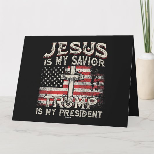 Jesus ist mein Retter Trump ist mein Präsident Ame Karte (Rückseite)