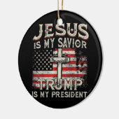 Jesus ist mein Retter Trump ist mein Präsident Ame Keramik Ornament (Links)