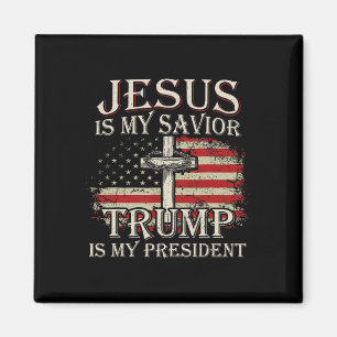 Jesus ist mein Retter Trump ist mein Präsident Ame Magnet