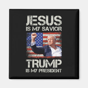 Jesus ist mein Retter Trump ist mein Präsident Ame Magnet