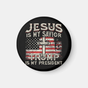 Jesus ist mein Retter Trump ist mein Präsident Ame Magnet