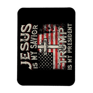 Jesus ist mein Retter Trump ist mein Präsident Ame Magnet