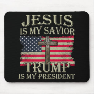 Jesus ist mein Retter Trump ist mein Präsident Ame Mousepad